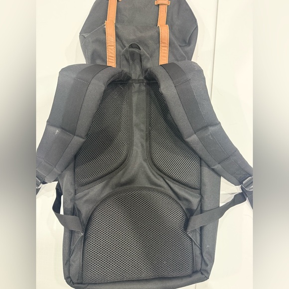 Herschel Supply Company Classic Black Backpack with Brown Straps - Picture 7 of 8